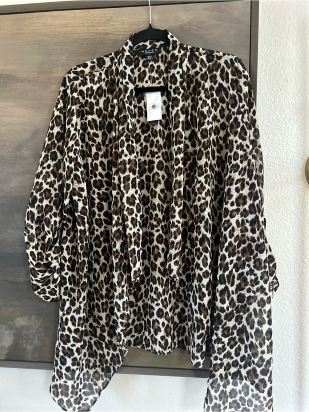 NWT Leopard Print Lightweight Open Cardigan